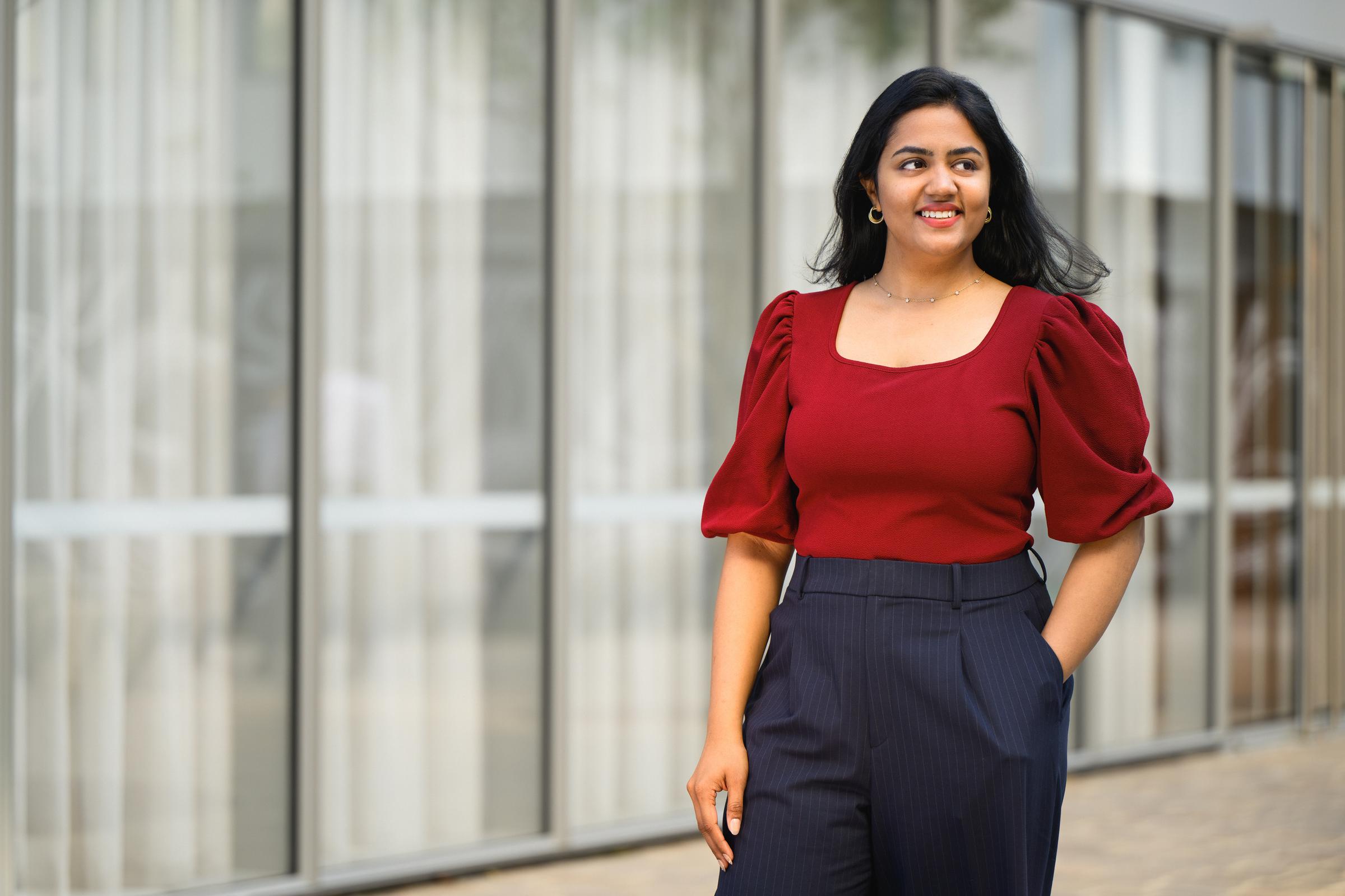 Woman walking in office